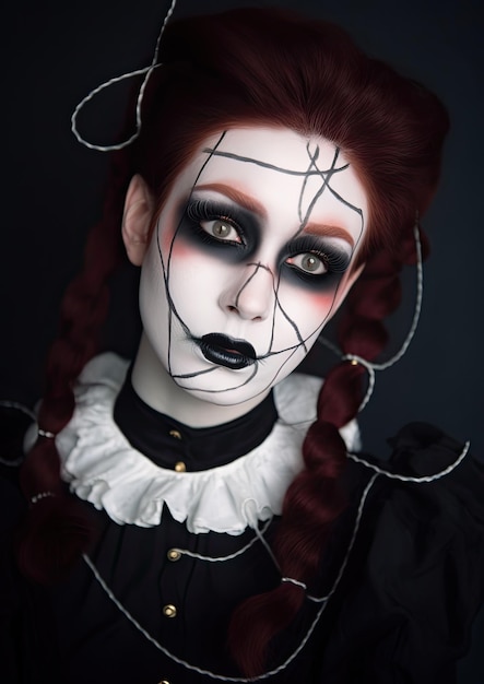 Halloween-Make-up und Gothic-Fotoshooting