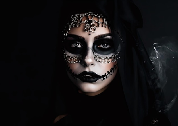 Halloween-Make-up und Gothic-Fotoshooting