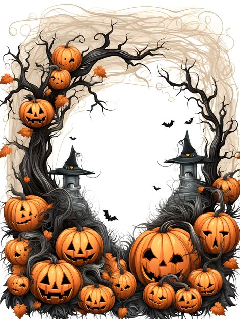 Halloween marco clipart fondo blanco