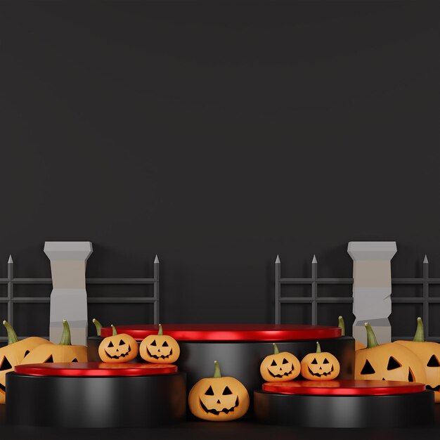 Halloween-Mockup-Podium für die Produktpräsentation