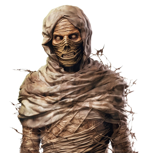Halloween-Mumie auf weißem Hintergrund