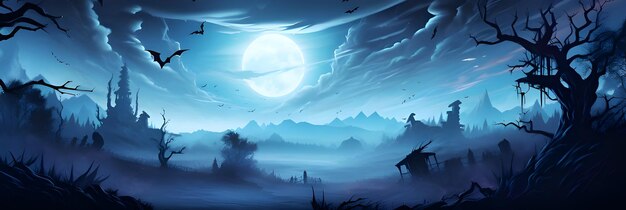 Halloween-Nacht gruseliges Kürbis-Banner-Illustrations-Titelfoto für soziale Medien und Website