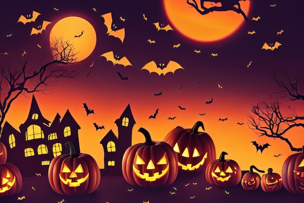 Halloween-Nacht-Konzept-Thema-Hintergrund-Bild-Illustration