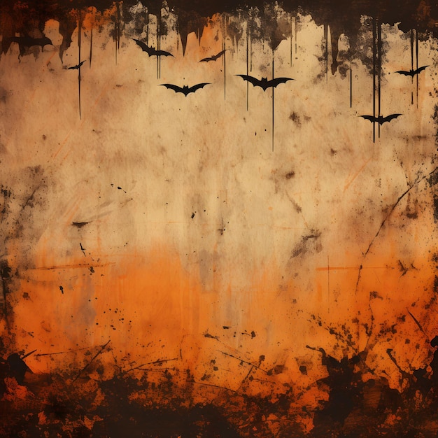 Foto halloween orangefarbener hintergrund