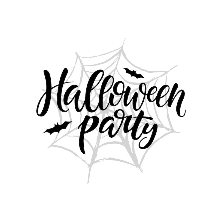 Foto halloween party pinsel schriftzug handgeschriebene halloween typografie