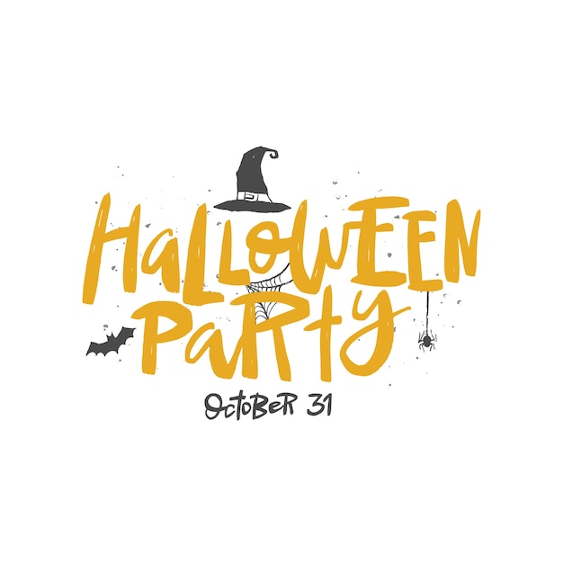 Halloween Party Pinsel Schriftzug Handgeschriebene Halloween Typografie