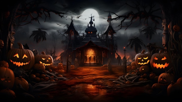 Halloween-Plakat-Hintergrund-Design-Kürbis