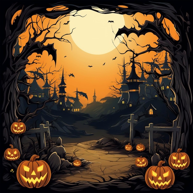Halloween-Postkarte Düsterer Hintergrund