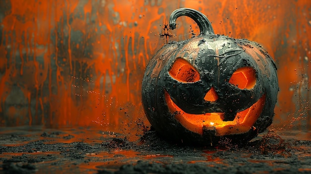 Halloween Pumpkin em um Grunge