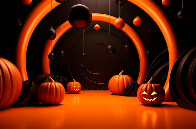 Halloween realistisches Hintergrundbild im Stil minimalistischer Hintergründe kreisförmige Formen Licht
