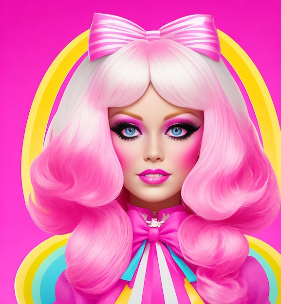 Halloween rosa Barbie-Hexenpuppe, ai generiert