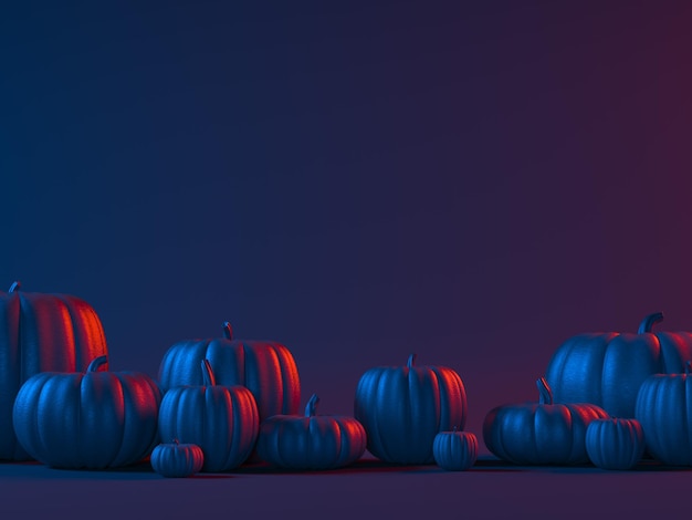 Halloween schwarze Kürbiskopf-Stecklaterne auf dunklem Hintergrund 3D-Render