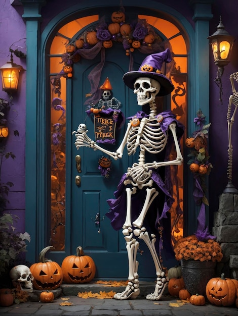 Halloween-Skelett-Zeichentrickfilm