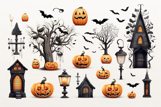 Halloween stellt den gruseligsten Tag des Jahres dar, Illustration weißer Hintergrund