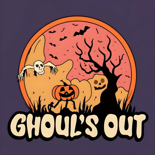 Foto halloween-t-shirt-design erstellt von ki