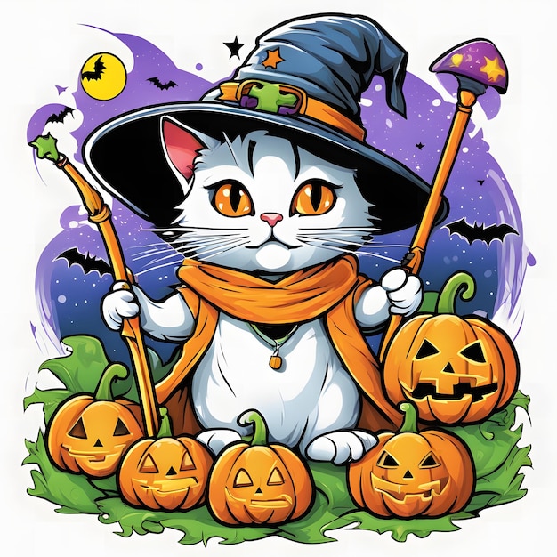 Foto halloween-t-shirt-design für katzen