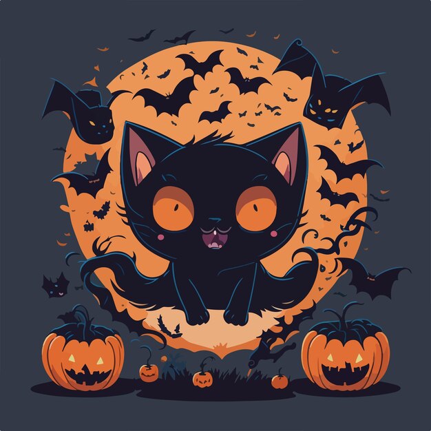 Halloween-T-Shirt-Design für Katzen