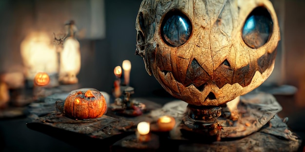 Halloween-Tagesaugen von Jack O' Lanterns Süßes oder Saures Samhain All Hallows' Eve All Saints' Eve All hallowe'en gruselig Horror Ghost Demon Hintergrund 31. Oktober