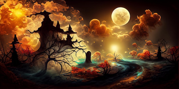 Halloween-Tagesaugen von Jack O' Lanterns Süßes oder Saures Samhain All Hallows' Eve All Saints' Eve All hallowe'en gruselig Horror Ghost Demon Hintergrund 31. Oktober