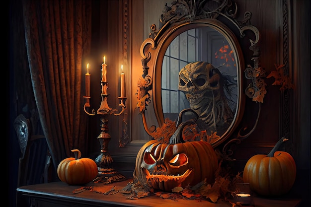 Halloween-Tagesaugen von Jack O' Lanterns Süßes oder Saures Samhain All Hallows' Eve All Saints' Eve All hallowe'en gruselig Horror Ghost Demon Hintergrund 31. Oktober