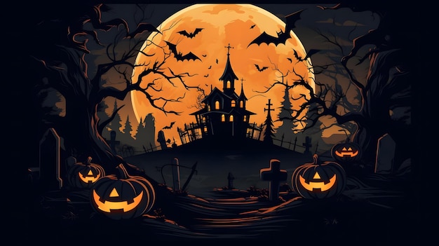 Halloween-Themenillustration für Tapete oder Hintergrund