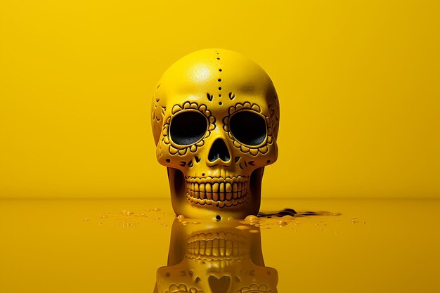 Halloween-Totenkopf-Tapete aus Gelbgold