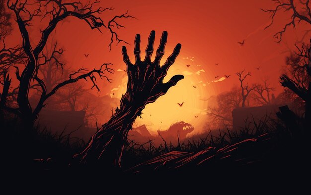 Halloween-Wallpapier mit Zombie-Hand