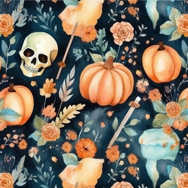 halloween_watercolor_muster