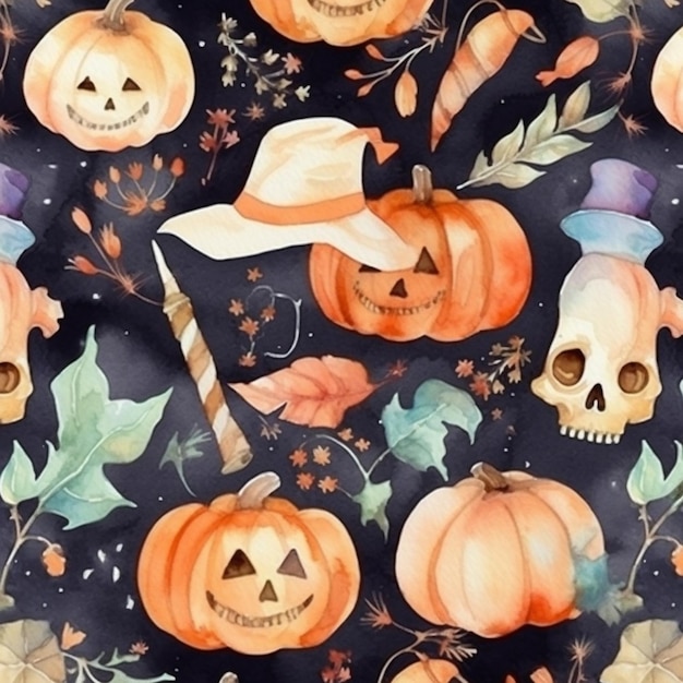 halloween_watercolor_muster