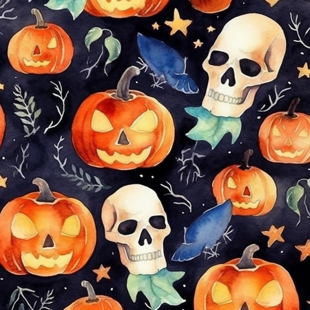 halloween_watercolor_muster