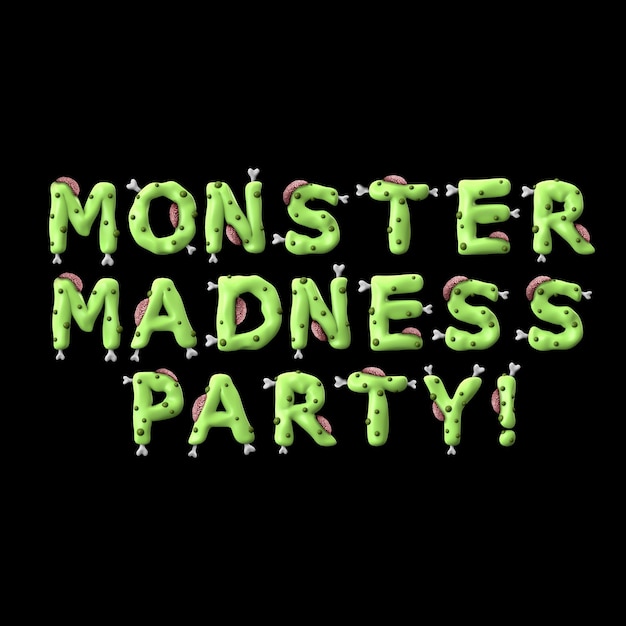 Foto halloween-zombie-phrase aus grüner zombie-schrift