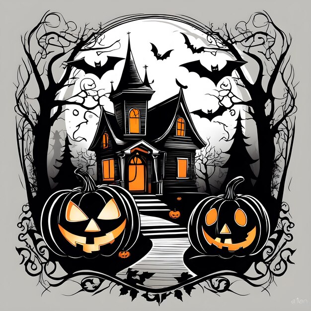 Design PNG E SVG De Halloween De Alto Contraste De Vampiro Para Camisetas