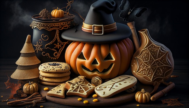 Halloweencakes Kekse Kekse Kürbis Hexe