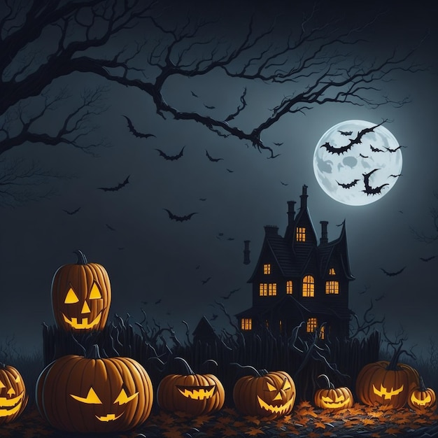 Halloweennacht mit Haunted Mansion Ai Generative