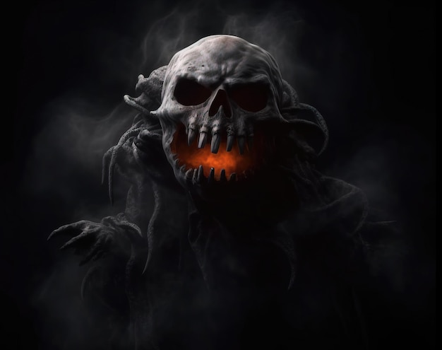 Halloweennacht schreckliches beängstigendes Monster mystische Fantasie Kreatur dunkler Hintergrund Header Banner