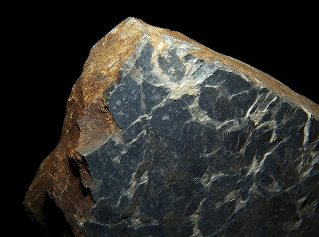 Halotrichit ist ein seltener Edelstein auf schwarzem Hintergrund, der von KI generiert wurde.
