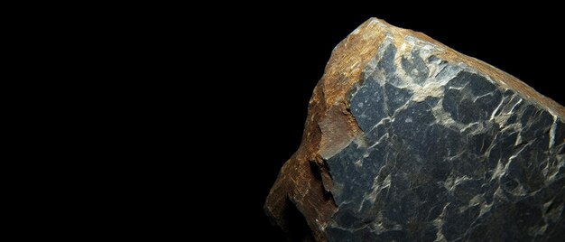 Halotrichita es una rara piedra natural preciosa en fondo negro generada por la IA Maqueta de bandera de encabezado