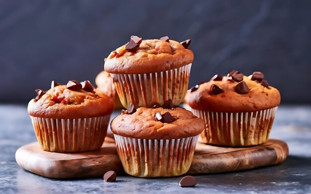 Foto halten sie die essenz von muffins in einer köstlichen food-fotografie fest