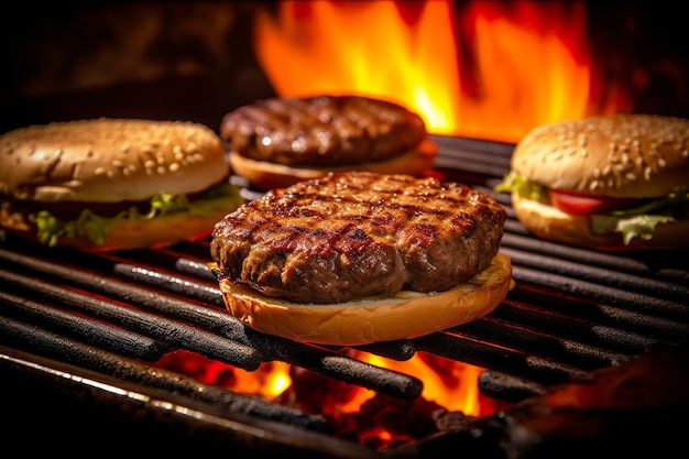 Foto hamburger auf dem grill