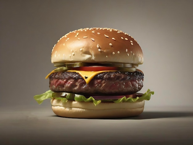 Hamburger auf einem Asche-Hintergrund