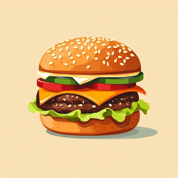 Hamburger Cheeseburger realistische Illustration