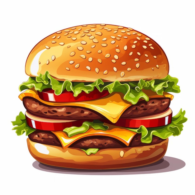 Hamburger Cheeseburger realistische Illustration