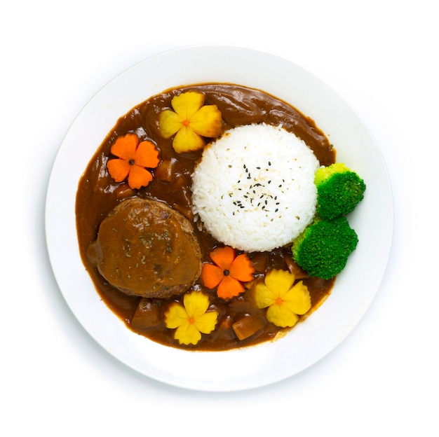 Hamburger Curry Reis Japanische Hambagu Curry Sauce