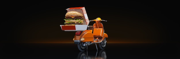 Hamburger Lieferung 3D-Rendering