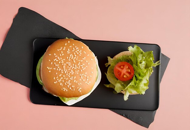 Hamburger mit Käse, Pommes Frites und ein Getränk