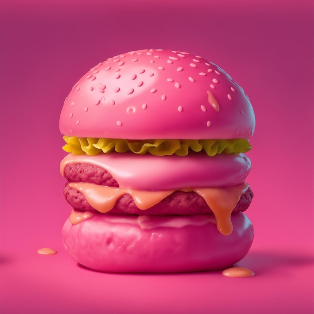Hamburger mit rosa Färbung