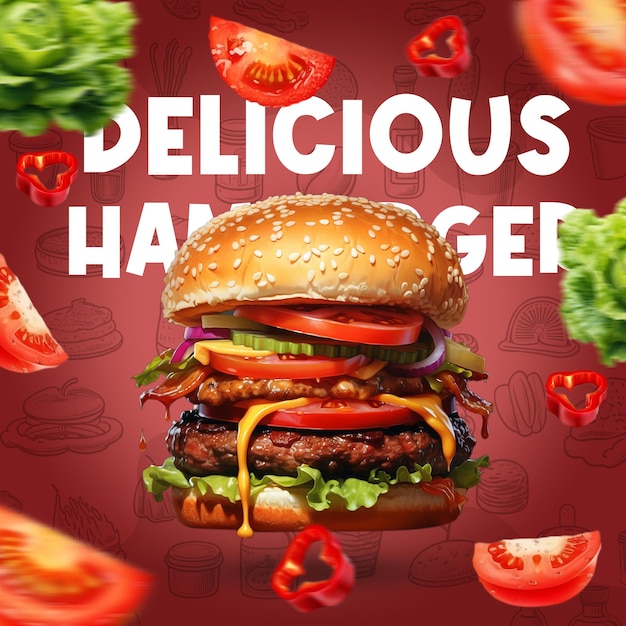 Hamburger soziale Medien Instagram Post Banner Vorlage
