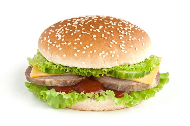 Hambúrguer com carne e legumes