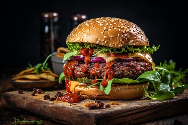 Hambúrguer com tomates secos ao sol