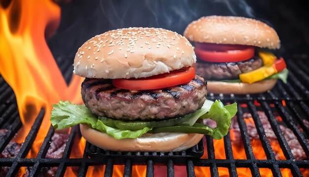 hambúrguer de carne com vegetais